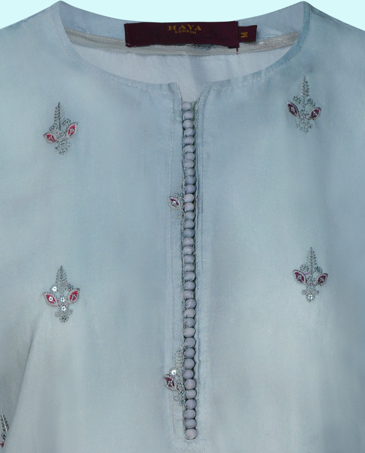 Mint Green Embroidered Cotton Three-Piece Suit