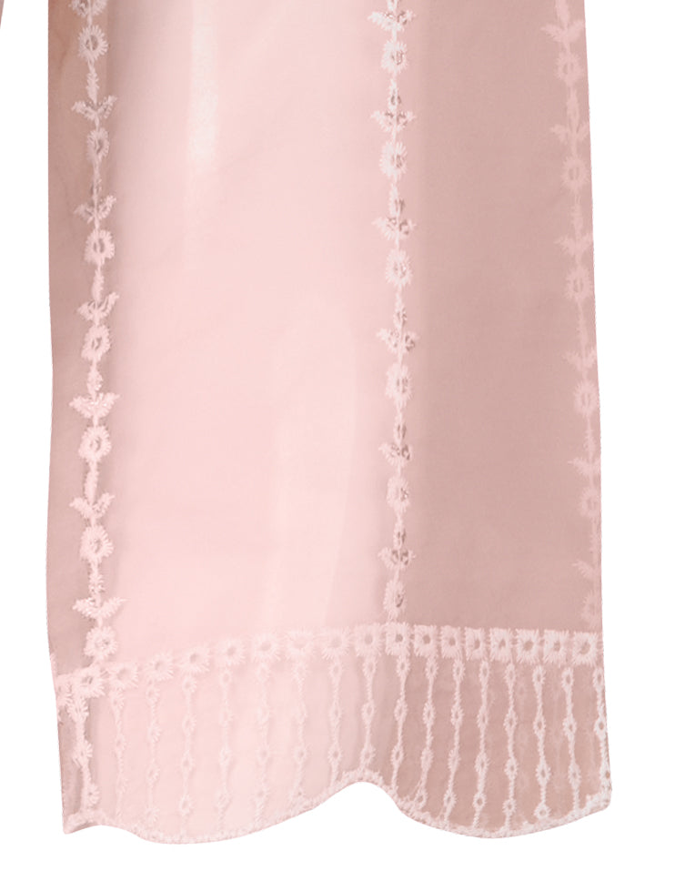 Blush Pink Organza Embroidered Three-Piece Suit