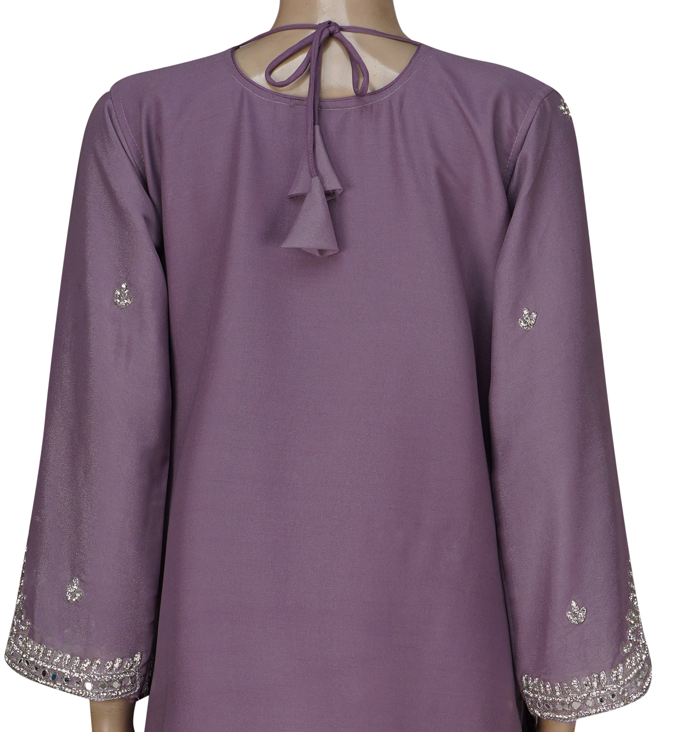 Light Purple Chiffon Zardozi Three-Piece Suit