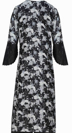 Noir Bloom Black Embroidered Rayon  Three-Piece Suit