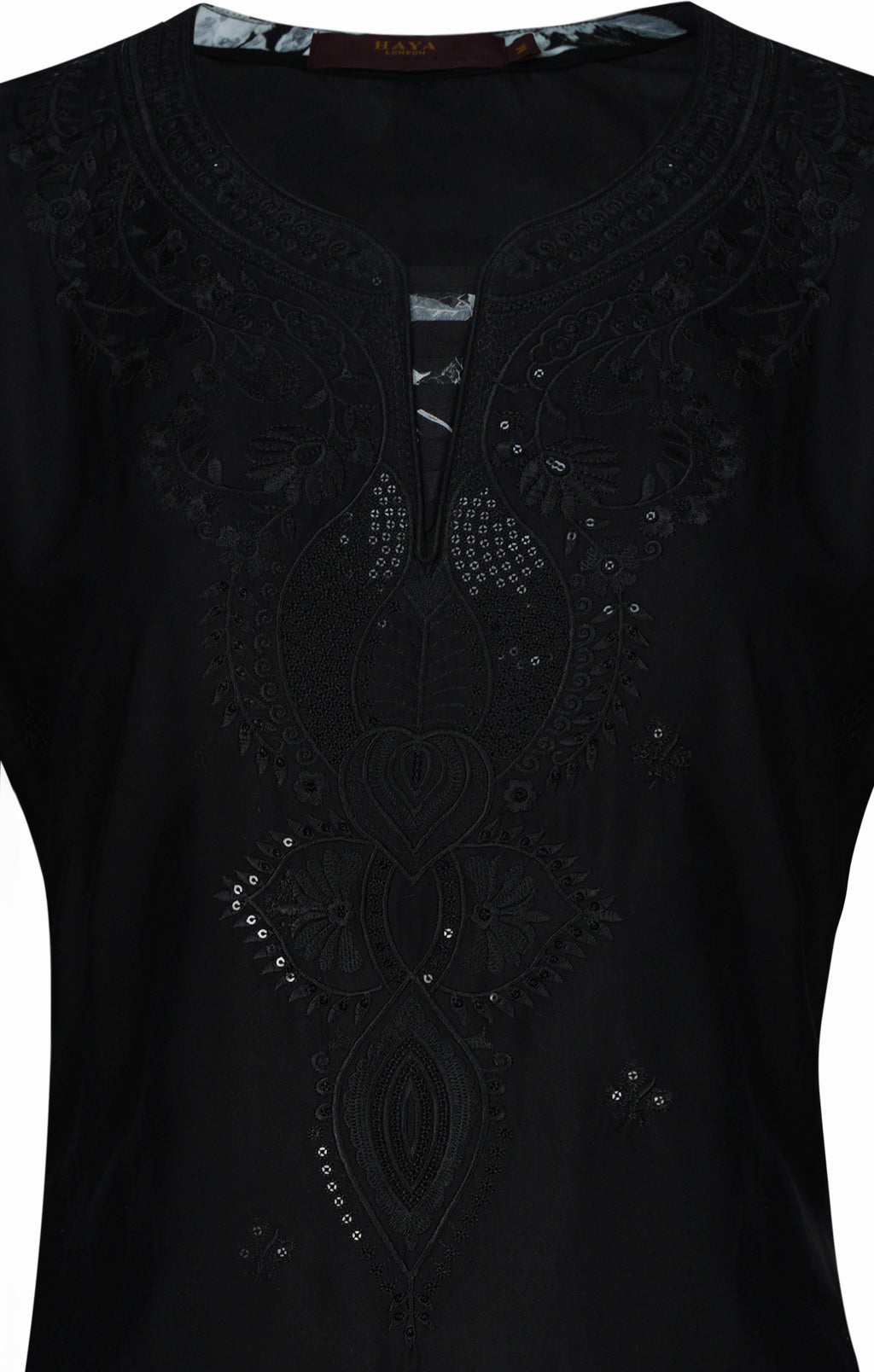 Noir Bloom Black Embroidered Rayon  Three-Piece Suit