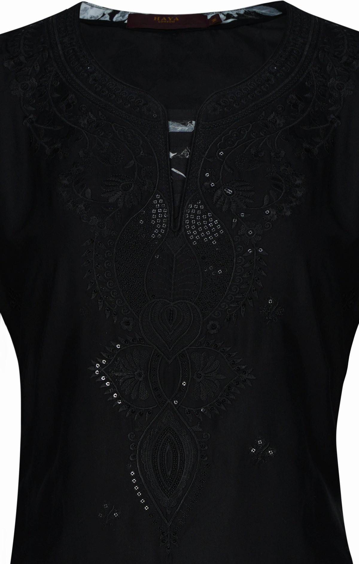 Noir Bloom Black Embroidered Rayon  Three-Piece Suit