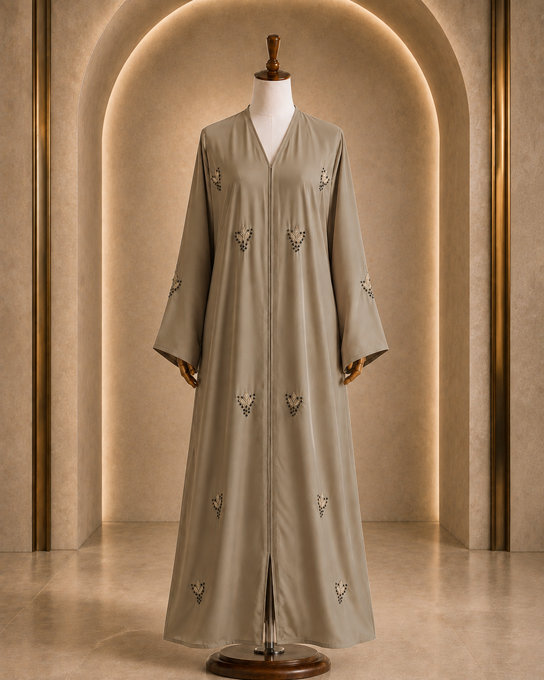 Light Bronze Silk Abaya