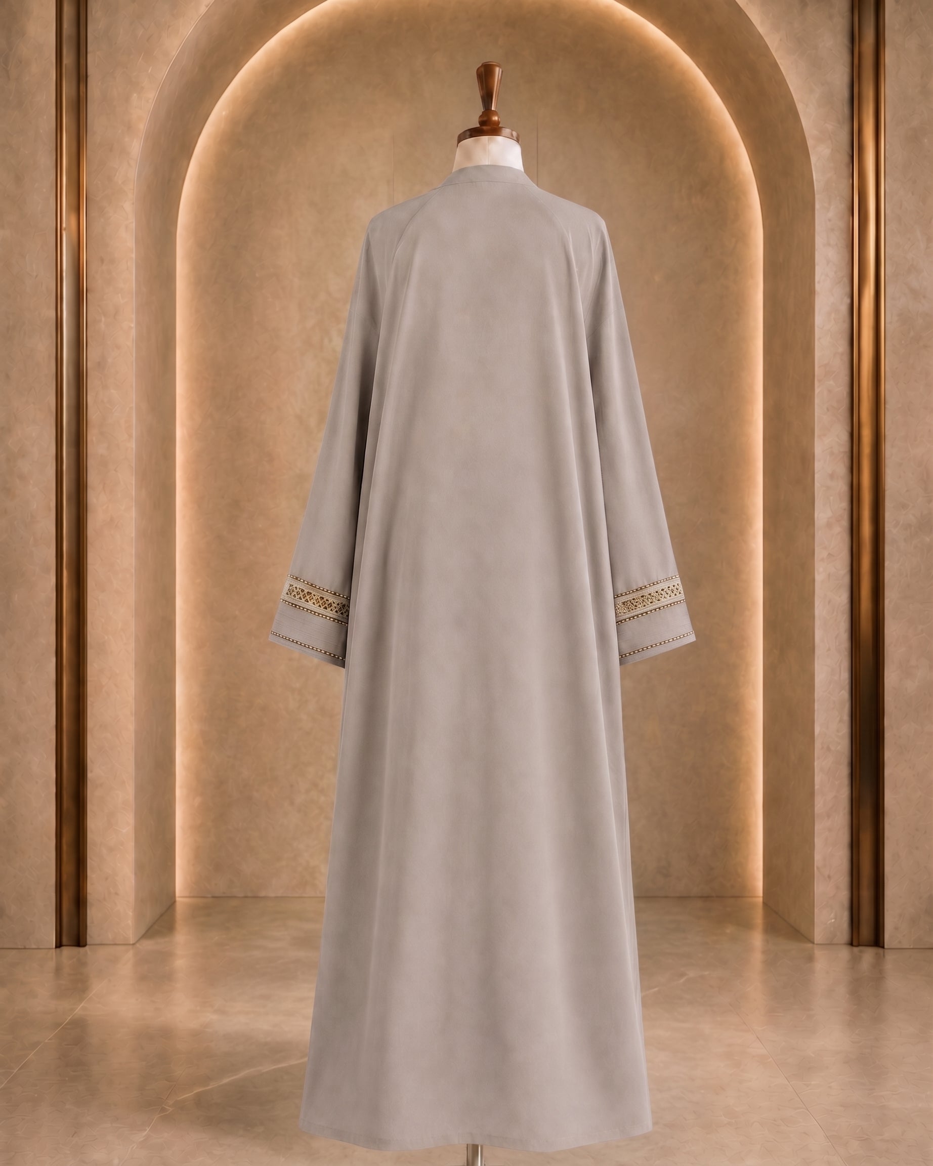 Off White Stone and Embroidered Abaya