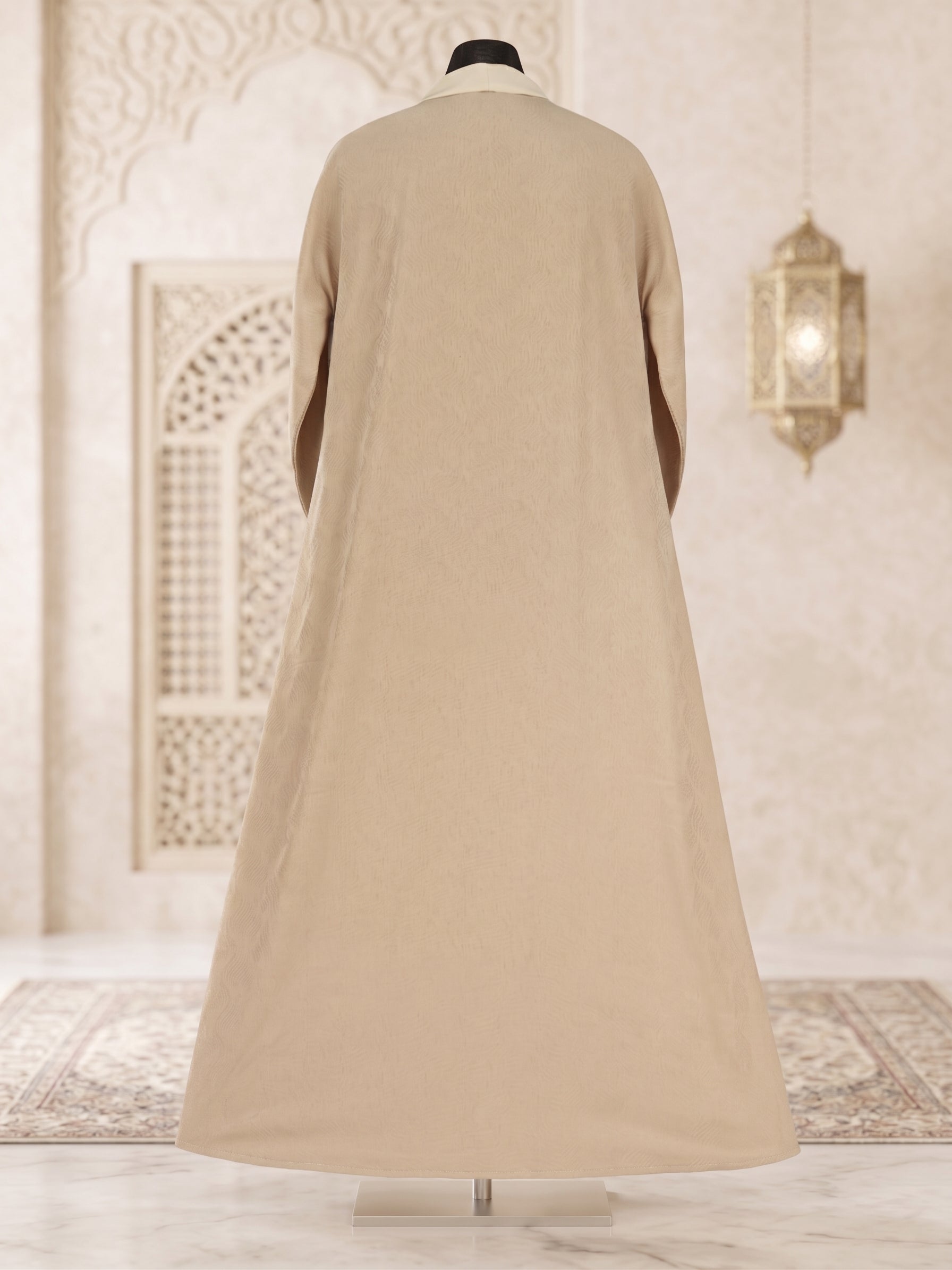 Cream Beige Simple Abaya