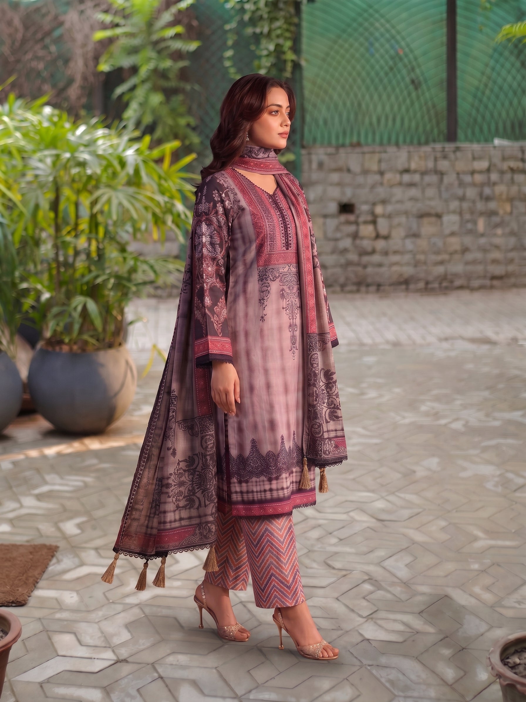 Premium All-Over Print  Rayon Cotton Three Piece Suit