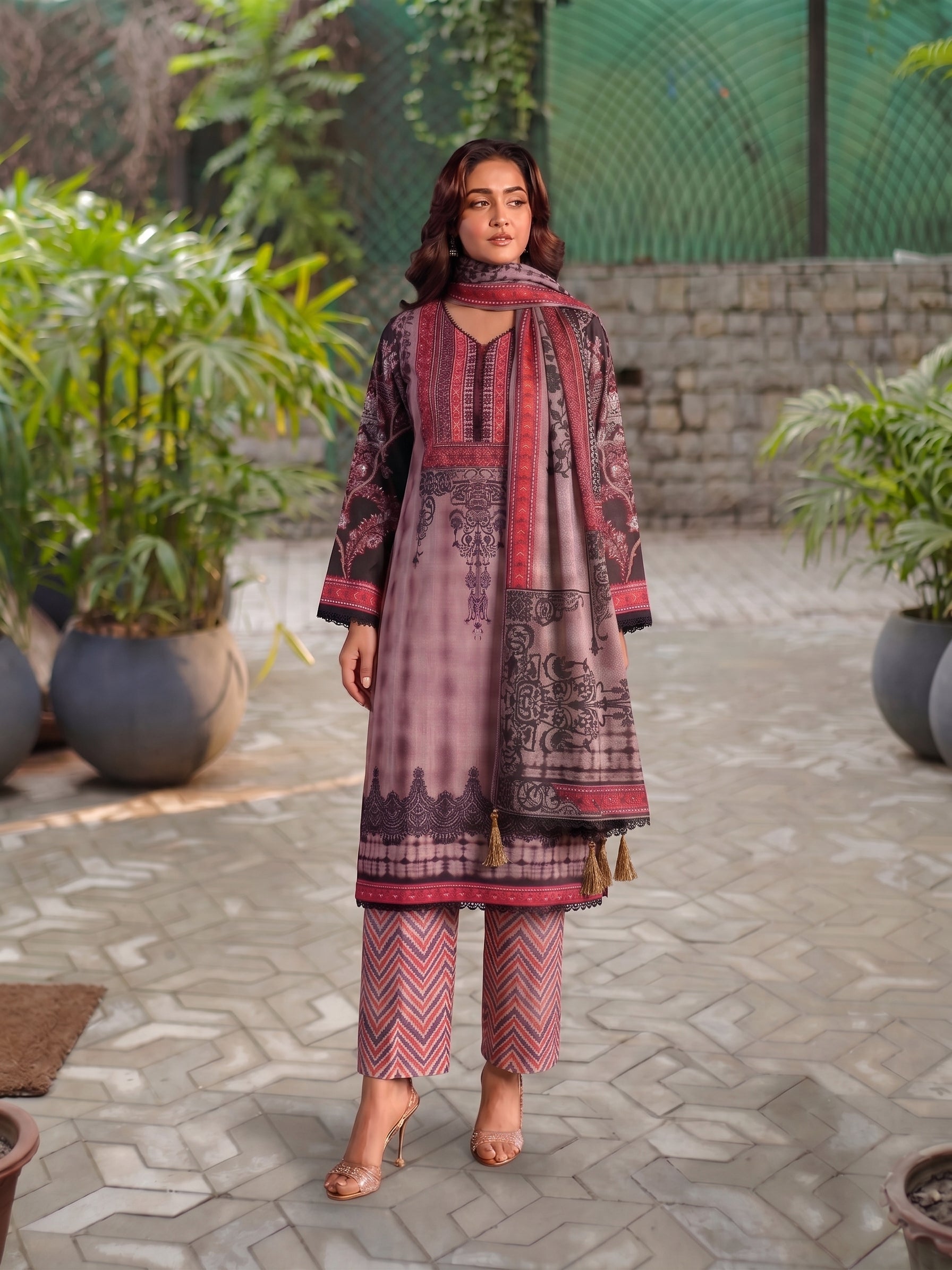 Premium All-Over Print  Rayon Cotton Three Piece Suit