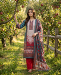 Ivory and Teal Embroidered Three-Piece Suit