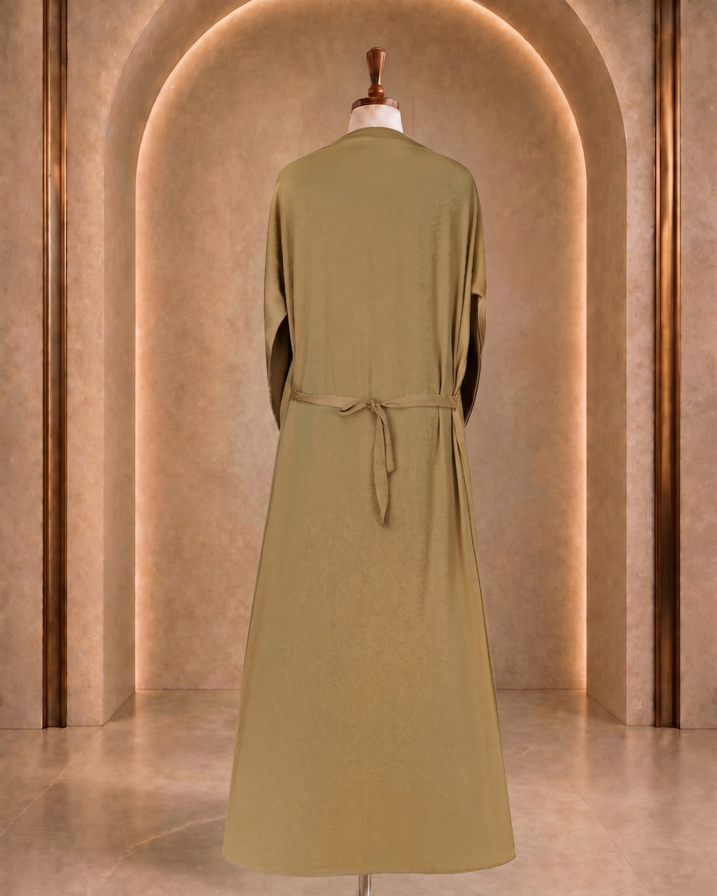 Light Gold Embroidered Abaya