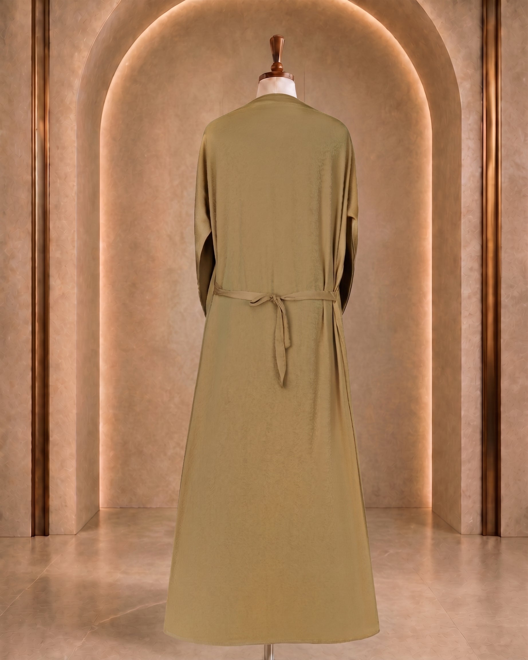 Light Gold Embroidered Abaya