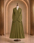Deep Olive Stonework Abaya