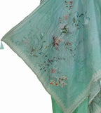 Mint Green Embroidered Cotton Three-Piece Set