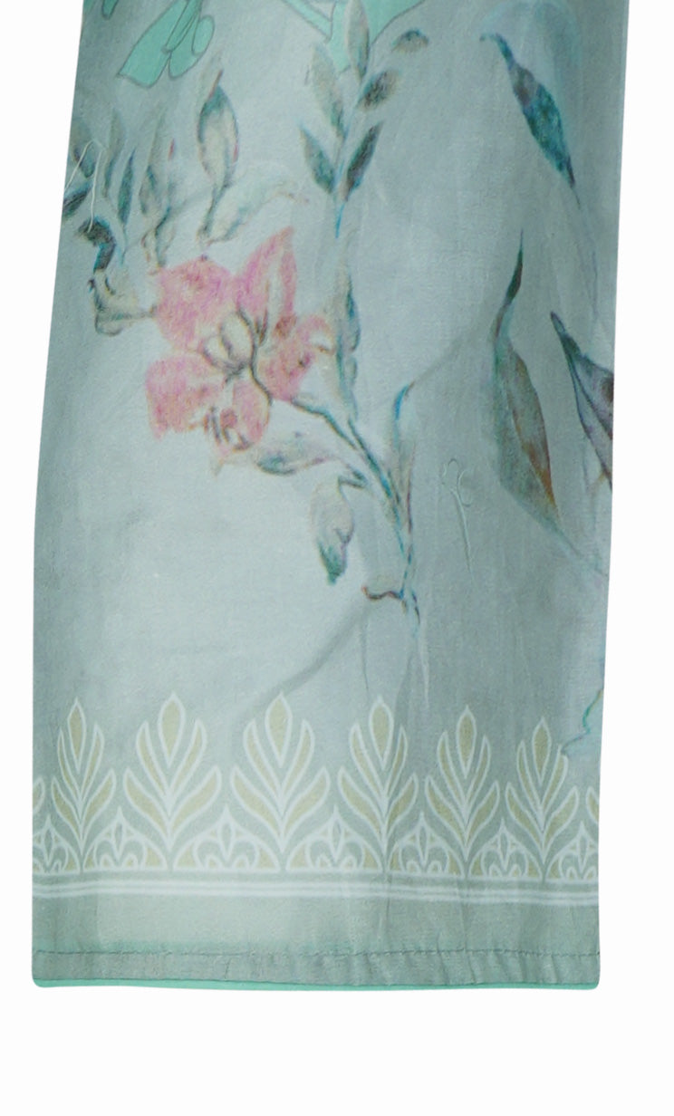 Mint Green Embroidered Cotton Three-Piece Set