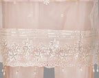 Soft Blush Organza Embroidered Three-Piece Set with Pearl Tassel Dupatta