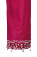 Raspberry Magenta Embroidered Organza Three-Piece Suit