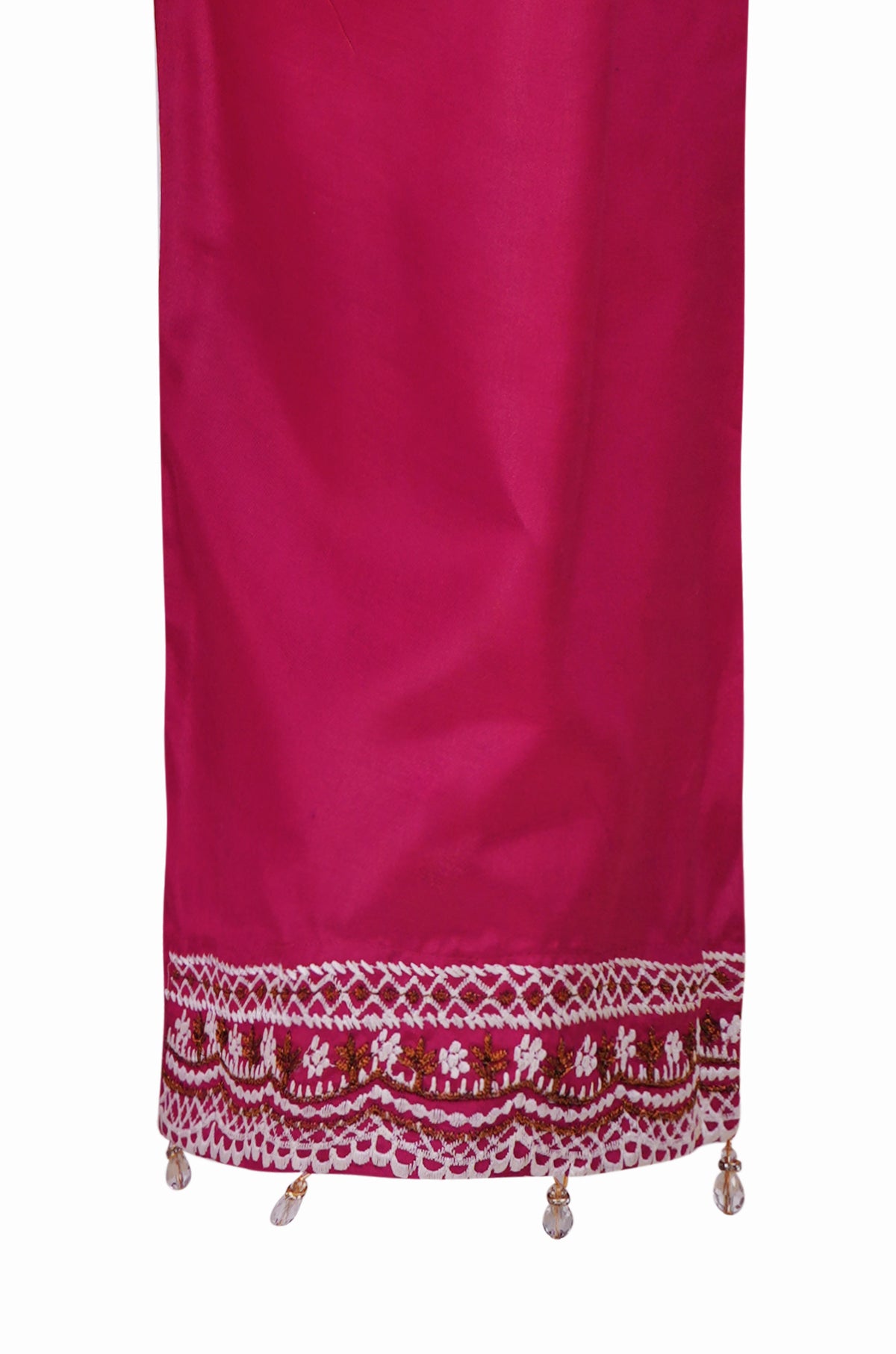 Raspberry Magenta Embroidered Organza Three-Piece Suit