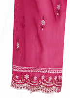 Raspberry Magenta Embroidered Organza Three-Piece Suit