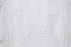 Ivory White and Ice Blue Embroidered Three-Piece Set