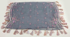 Slate Grey Organza Embroidered Three-Piece Set with Tassel Dupatta