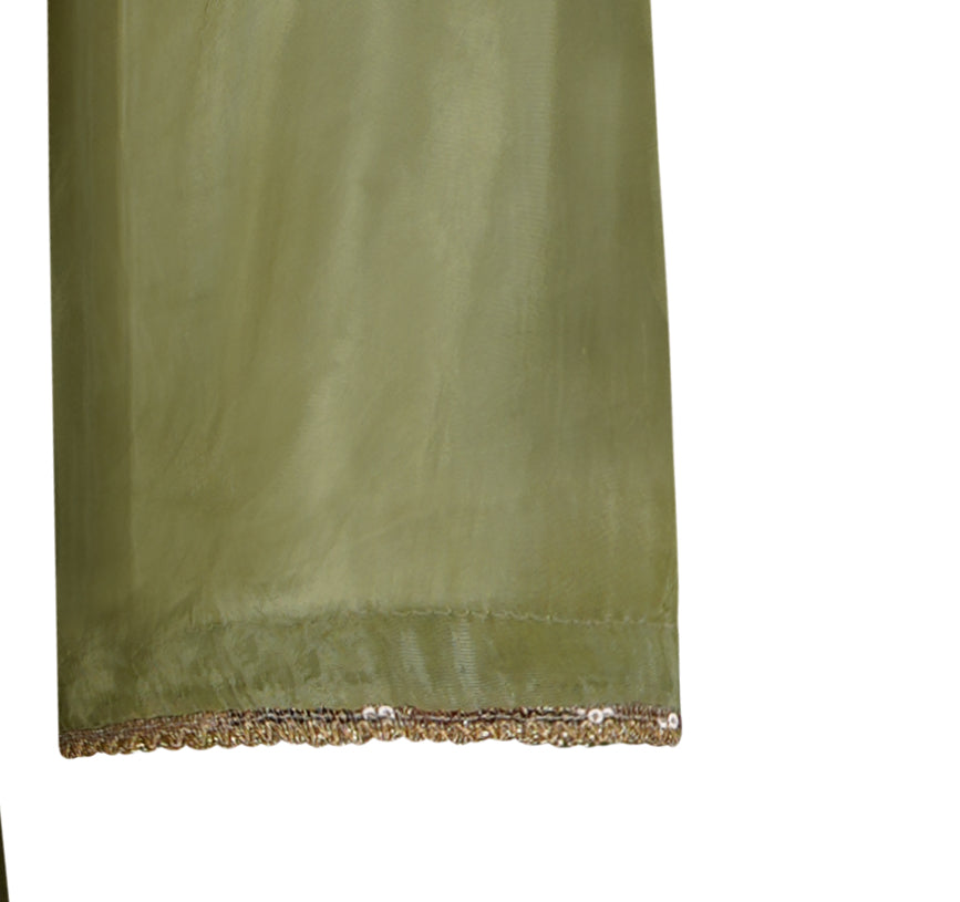 Light Olive Zardozi Three Piece Suit