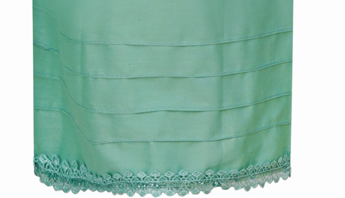 Mint Green Embroidered Cotton Three-Piece Set