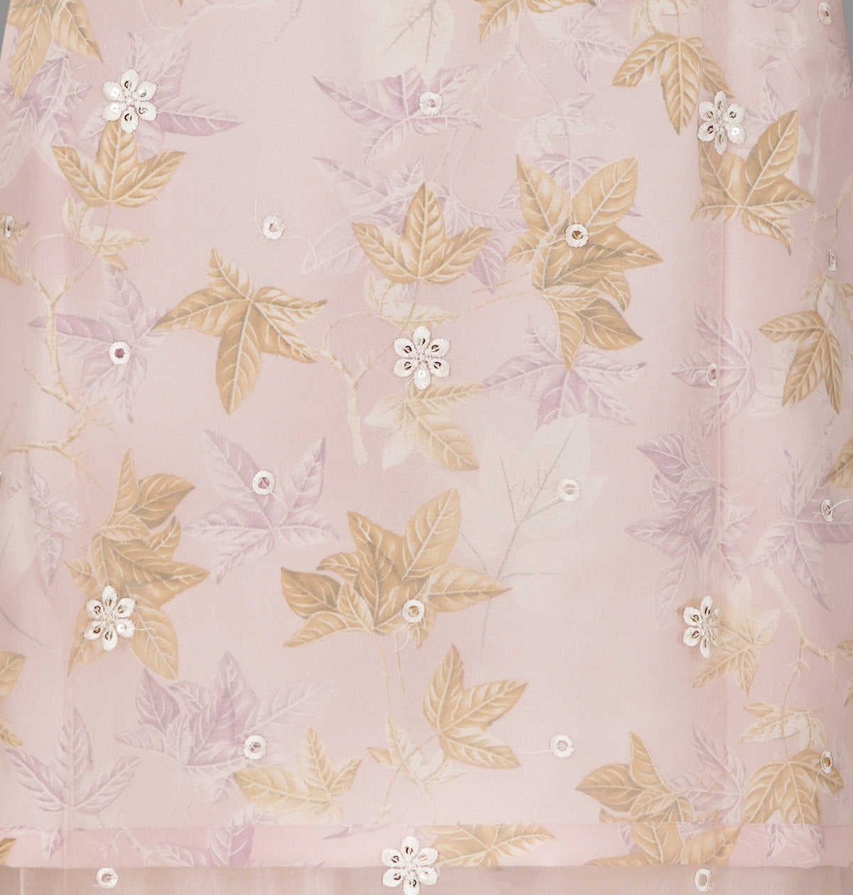 Soft Blush Organza Embroidered Three-Piece Set with Pearl Tassel Dupatta