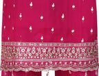 Raspberry Magenta Embroidered Organza Three-Piece Suit