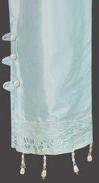 Ivory White and Ice Blue Embroidered Three-Piece Set