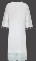 Ivory White and Ice Blue Embroidered Three-Piece Set