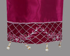 Ivory White And Magenta Pink Embroidered Three Piece Suit